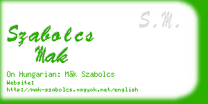 szabolcs mak business card